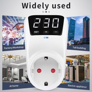 호환 디지털 전압 보호기 자동 전원 서지 누전 보호 소켓 AC 230V 16A EU 플러그 소켓 안전 냉장고 보호