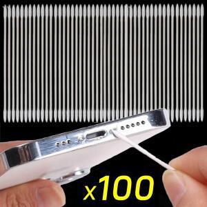 호환 100-25Pcs AirPods 이어폰 헤드폰 전화 충전 포트 청소 액세서리에 대 한 먼지 일회용 청소 면봉 면봉