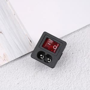 호환 전원 코드 입구 소켓 콘센트, ON-OFF 적색 조명 로커 스위치 , 250V 10A