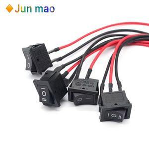 호환 1Pcs 미니 로커 스위치 12 볼트 ON 오프 토글 스위치 와이어 6A/250V 10A/125V 전기 스위치 DIY 적용 15 21MM