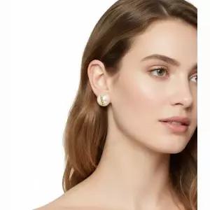 26SS 스몰 및 라지 YSL 펄 이어링 (691563 Y1526 9018)