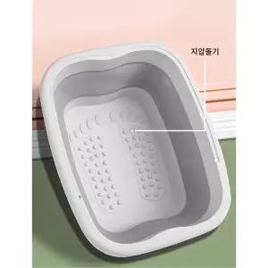 족탕기 족욕기 지압 습식 족욕바구니 접이식 발 족욕대야 덮개
