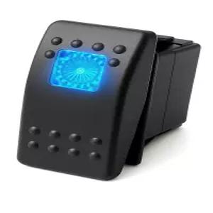 LED 조명이 켜진 MGI 스피드웨어 1팩 마린 로커 스위치 20A 12vDC SPST 래치 켜기/끄기 - 파란색