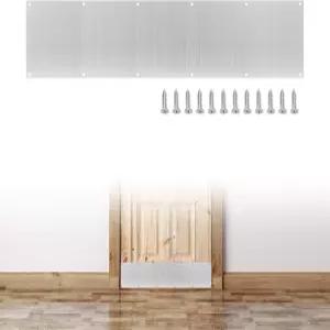 Kcgani 36 x 8 인치 도어 킥 플레이트 내부 및 외부 알루미늄 새틴 목재 금속 긁힘 방지용 나사가 있는 1