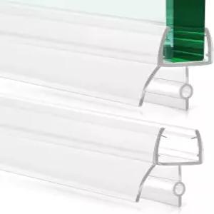 욕실 샤워 도어 씰 스트립 2PCS 36인치 하단 3/8 10MM 프레임 없는 PVC 투명