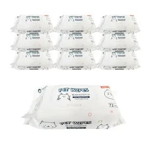 펫크린 반려동물 애견전용 물티슈 72매 10팩 qCg5+6XuO