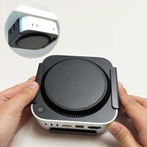 호환 책상 마운트 스탠드 아래 공간 절약 나사가 있는 호스트 보호 홀더 Mac mini M4/M4 Pro 2024용 고정 브래킷