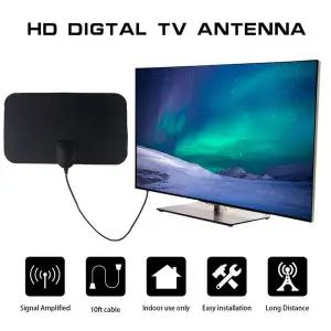 dmb안테나 휴대용 실내 4K 디지털 TV 안테나 150마일 증폭기 DVB-T HD 평면 활성 28DBi 고범위 스마트