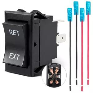아니나 12V 리버스 폴라 로커 스위치 모멘티브 DPDT 4핀 ON-OFF 20A DC 파워 잭 프리와이어드 하네스 RV