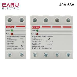 호환 40A 63A AC 230V 400V DIN 레일 자동 복구 재연결 과전압 저전압 보호 장치 보호 릴레이