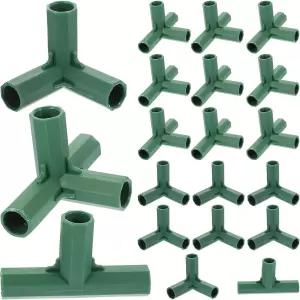 해피야미 가드닝 프레임 커넥터 20Pcs 16mm 플라스틱 온실 가구 플랜트 말뚝 울타리 파이프 조인트 플라워