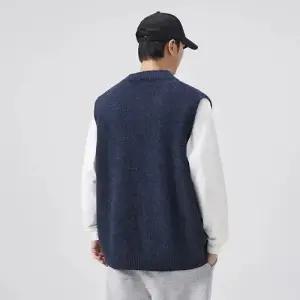 남친 니트 나시 솔리드 브이넥 조끼 민소매 원픽1