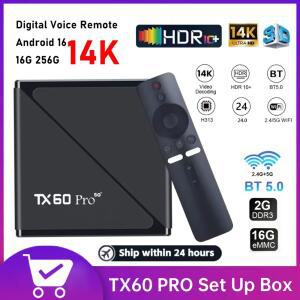 셋톱박스 TX60 PRO 안드로이드 16G256G 16 WIFI 코어 박스 스마트 플레이어 TV 4G5G 올위너 쿼드 듀얼 리모컨 미디어 H313