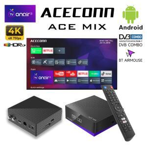 셋톱박스 ACECONN 수신기 안드로이드 4K 듀얼 블루투스 TV 리모컨 32GB 마우스 ACEMIX 에어 플레이어 와이파이 IPTV TVONAIR3 박스 DVBS2T2C