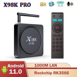 셋톱박스 X98K PRO 안드로이드 디코딩 4GB 듀얼 11 BT 1000M RK3566 안테나 ROCKCHIP WIFI 8K LAN 셋톱 박스 TV 외부 32GB 4K