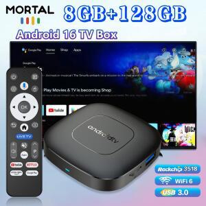 셋톱박스 모탈 T1 안드로이드 음성 HDR TV USB 듀얼 WIFI 4K 크롬캐스트 플레이어 무선 16 박스 RK3518 인식 128G