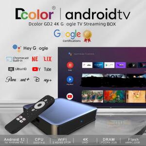 셋톱박스 10개입 DCOLOR GD2 음성 GTV 32GB GOOGLCERTIFIED 12 AV1 4K S905Y4 스마트 AMLOGIC 리모컨 안드로이드 박스 2GB TV BT