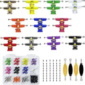 디스플레이 추가 176PCS 미니 핑거 스케이트보드 DIY 액세서리 케이스-22PCS 핑거보드 멀티컬러 트럭 나사