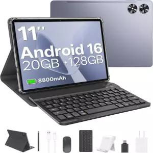2025 안드로이드 16 태블릿 키보드 20GB+128GB 11인치 옥타코어 2-in-1 듀얼 카메라 8+13 MP 5G/2.4G WiFi