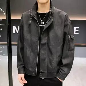 남성 가을 캐주얼 트렌드 멋스러운 코트 자켓 가죽 차이나 점퍼 패피3