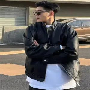 블랙 남사친 점퍼 가죽 재킷 봄가을 모터사이클 작업복 패피3