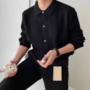남친 니트 캐주얼 칼라넥 카디건 봄가을 얇은 터틀넥 패피3