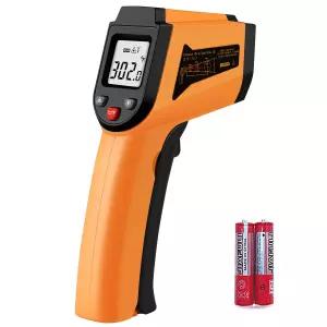 적외선 온도계 비접촉 디지털 온도 건 50°C 400°C 58°F 752°F 산업용 주방 조리용 오븐용 IR 주황색
