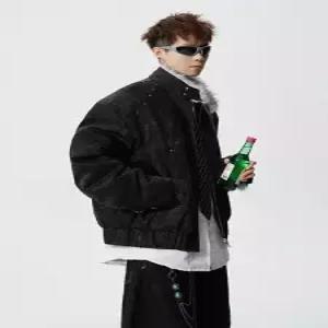 남친 검정 점퍼 아나콘다자리 산수리 코트 스트릿 기모 패피1