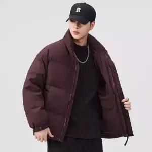 남성 점퍼 오리털 보온 방한 스탠드넥 패딩 유행 럭셔리 상의 패피1