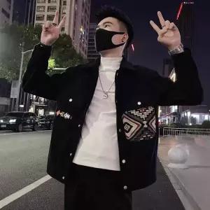 남성용 캐주얼 가을 깔끔한 바람막이 점퍼 코듀로이 코트 봄가을 자수 자켓 상의 DUCHI3