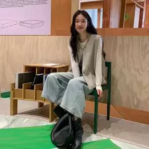 여친 코트 라운드 봄가을 조끼 민소매 DUCHI1