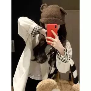 여친 하프 캐주얼 봄가을 코트 트렌치 체크 DUCHI3