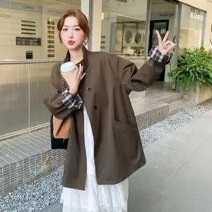 가을 여사친 하프 메일라드 트렌치 하이넥 코트 체크 상의 DUCHI3