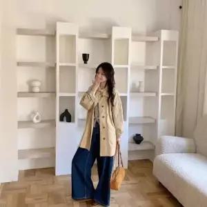 캐주얼 가을 여사친 하프 슬림핏 트렌치 상의 코트 터틀넥 DUCHI3