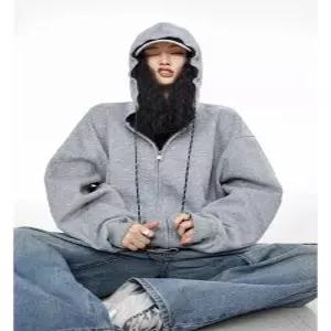 남친 빈티지 가을 집업 가디건 후드 커플 카디건 배색 트레이닝 MODU3