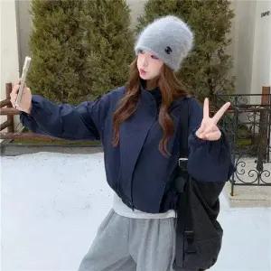 여자 네이비 춘추 캐주얼 스트링 카디건 가디건 DUCHI1