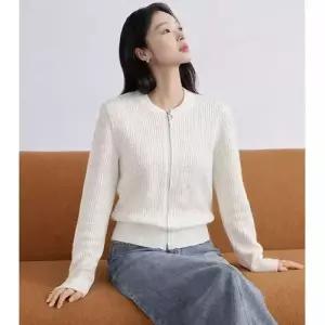 여사친 니트 차이나카라 펀칭 카디건 봄가을 긴팔 로맨틱 상의 DUCHI1