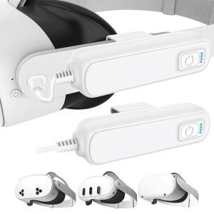 메타 /Oculus Quest 3S /3 /2, 18W PD 고속 VR 충전기용 5000mAh 배터리 팩 2팩, 4-8H 플레이 시간 연장, 듀얼 충전, 클립 온 파워 뱅크, 경량 및 안전, 퀘스트 /2 액세서리