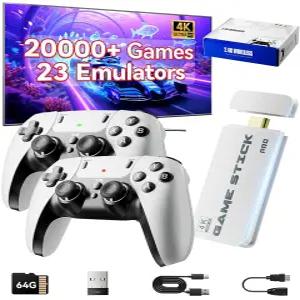 2026 업그레이드된 레트로 게임 콘솔 스틱 4K HD HDMI TV 클래식 비디오 2 무선 컨트롤러용 플러그 앤