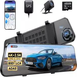 AZDOME PG17 Max 4K+2.5K 미러 대시캠 ADAS BSD 및 LCA 포함 12인치 후방 카메라 5GHz WiFi 음성 제어 백업