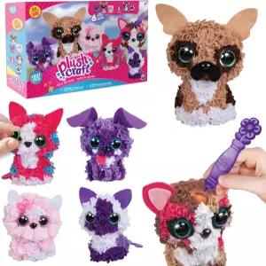 ORB 플러시크래프트 DIY 3D 개와 고양이 선물 세트 6팩 공예 키트 지저분한 펀치 원단 시스템 재봉 필요
