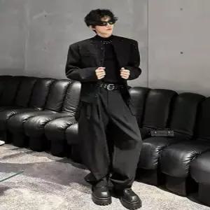 남성 캐주얼 코트 춘추사은 차이나 재킷 패드 넥 쇼트 자켓 정장 나이트클럽 DUCHI3