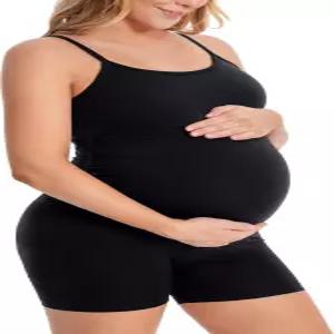 ATTRACO 여성용 임산부용 바디수트 조절 가능한 스트랩 반바지 점프수트 루즈 롬퍼 임신용