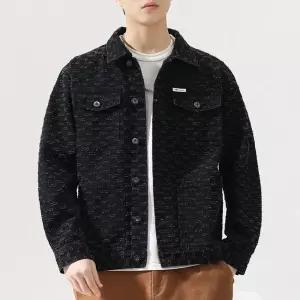 솔저스2 남자 청자켓 자카드 데님 코트 루즈핏 시크 캐주얼 재킷 상의 OPH1