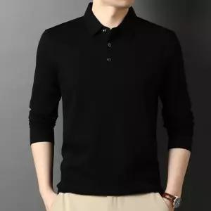 코아픽샵 남자 키작남 카라넥티 봄가을 긴팔 논스톱 셔츠 캐주얼 칼라 티 꾹3