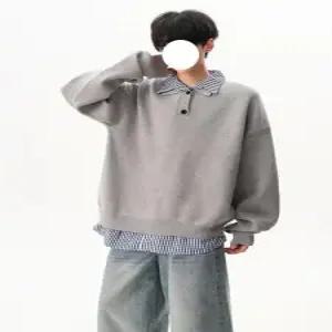 올요아 남친 니트 캐주얼 빈티지 가을 투피스 페이크 키작남 버건디 남녀 헨리넥 스웨터 라운드넥 슬림핏 꾹3