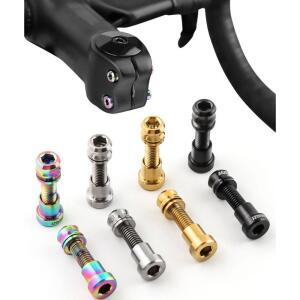 MTB 도로 자전거 핸들바 스템  후면 잠금 나사 패스너  탄소 고정 너트가 있는 티타늄 볼트  M5 x 17mm  19