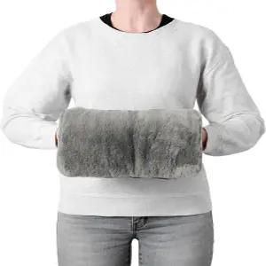 브룩스톤 인조 모피 핸드 워머 전자레인지 젤 팩으로 차가운 머프를 진정시켜 오래 지속되는 열을