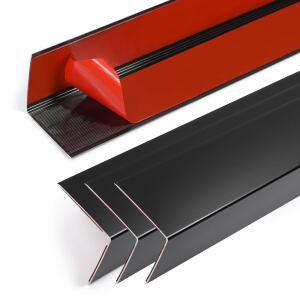 JEEKAYI 4PCS 가장자 45인치 가드 알루미늄 코너 블랙 메탈 접착 프로텍터 셀프