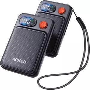 핸드 워머 충전식 2팩 - LED 디스플레이 4가지 열 레벨 랜야드 USB 남성 여성용 선물 골프/스키/캠핑/사냥